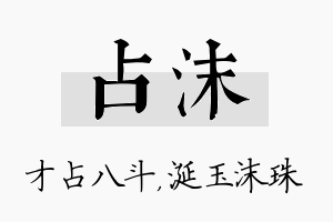 占沫名字的寓意及含义