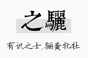 之骊名字的寓意及含义