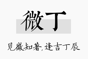 微丁名字的寓意及含义