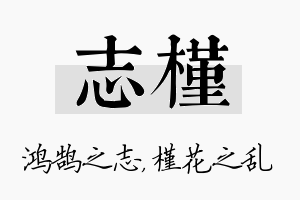 志槿名字的寓意及含义