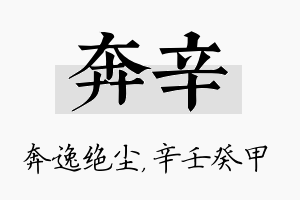 奔辛名字的寓意及含义