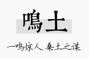 鸣土名字的寓意及含义