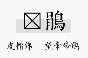 曌鹃名字的寓意及含义