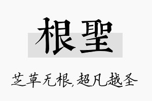 根圣名字的寓意及含义