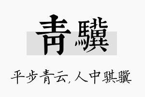 青骥名字的寓意及含义