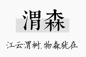 渭森名字的寓意及含义