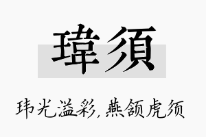 玮须名字的寓意及含义