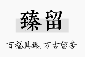 臻留名字的寓意及含义