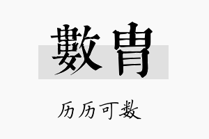 数胄名字的寓意及含义