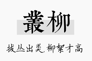 丛柳名字的寓意及含义