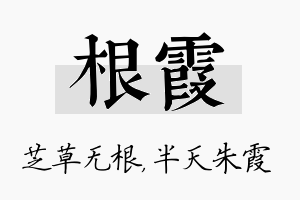 根霞名字的寓意及含义