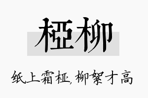 桠柳名字的寓意及含义