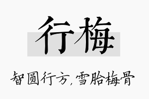 行梅名字的寓意及含义