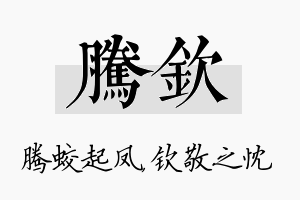 腾钦名字的寓意及含义