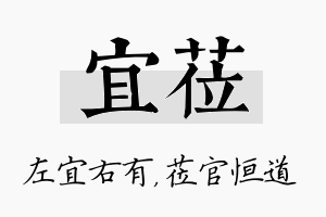 宜莅名字的寓意及含义