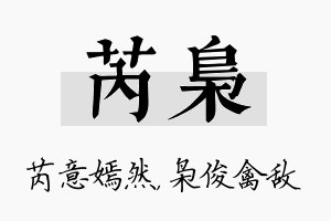 芮枭名字的寓意及含义