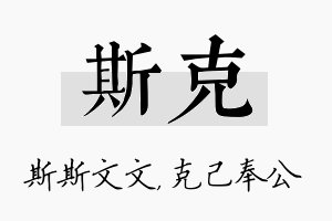 斯克名字的寓意及含义