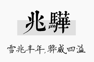 兆骅名字的寓意及含义