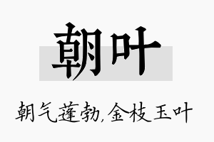 朝叶名字的寓意及含义