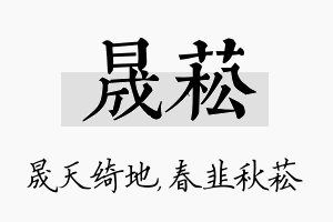 晟菘名字的寓意及含义