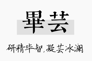 毕芸名字的寓意及含义