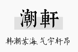 潮轩名字的寓意及含义