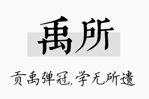 禹所名字的寓意及含义