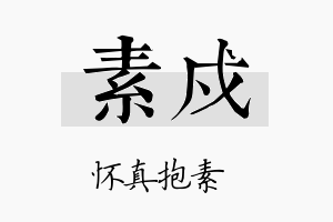 素戍名字的寓意及含义