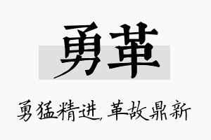 勇革名字的寓意及含义