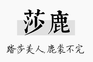 莎鹿名字的寓意及含义