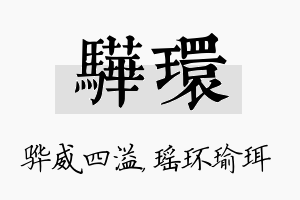 骅环名字的寓意及含义