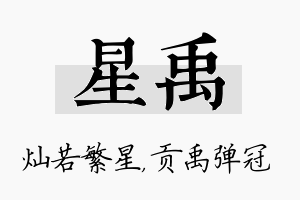 星禹名字的寓意及含义