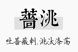 蔷洮名字的寓意及含义