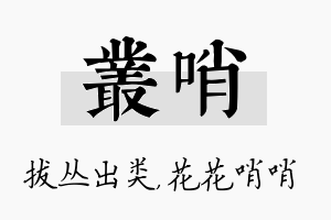 丛哨名字的寓意及含义