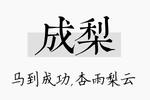 成梨名字的寓意及含义