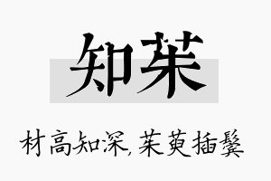 知茱名字的寓意及含义