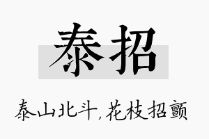 泰招名字的寓意及含义