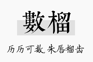 数榴名字的寓意及含义