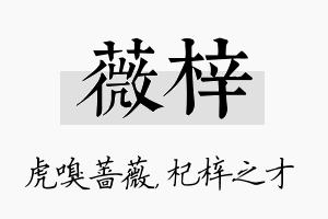 薇梓名字的寓意及含义