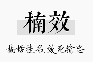 楠效名字的寓意及含义