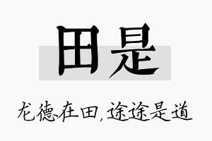 田是名字的寓意及含义