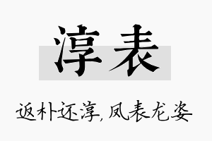 淳表名字的寓意及含义