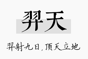 羿天名字的寓意及含义