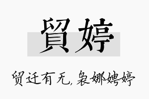 贸婷名字的寓意及含义