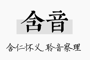 含音名字的寓意及含义