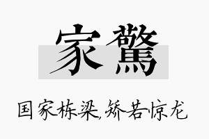 家惊名字的寓意及含义