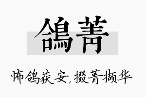 鸽菁名字的寓意及含义