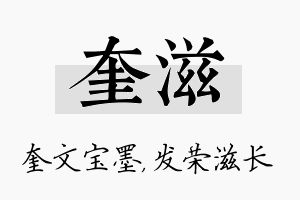 奎滋名字的寓意及含义