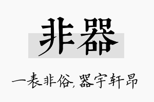 非器名字的寓意及含义