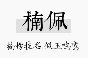 楠佩名字的寓意及含义